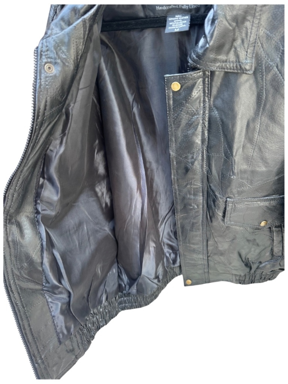 Genuine leather jacket with patchwork designs - Picture 4 of 5